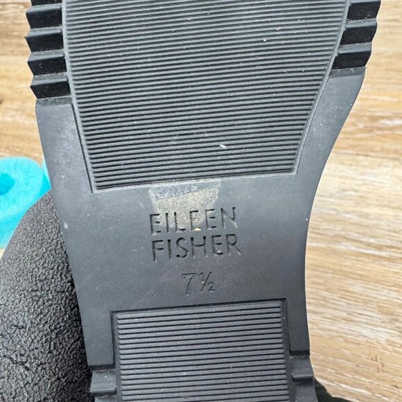 Eileen Fisher Clapton Black Suede Wedge Heel Bootie Women's Size 7.5 - Picture 5 of 8